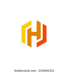 H Hex letter, icon, vector illustration