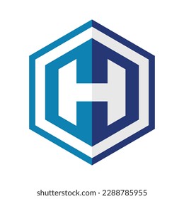 Plantilla de icono del logotipo de H hexagón 2
