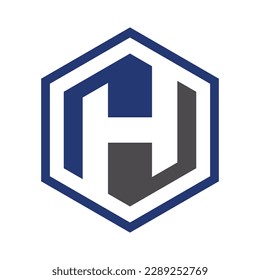 H hexagon logo icon template 1a