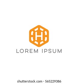 H hexagonal logo vector 1
