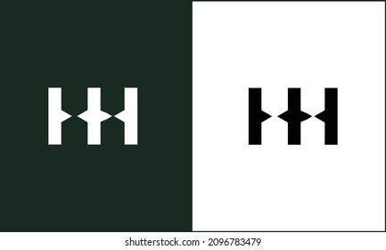 H ,HH Abstract Letters Logo Monogram
