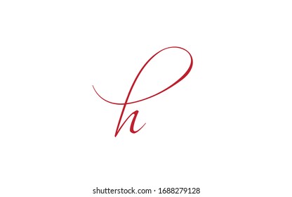 h hh or hhh Cursive Letter Initial Logo Design Template Vector Illustration