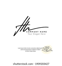 H H HH  Initial letter handwriting and signature logo. Beauty vector initial logo .Fashion, boutique, floral and botanical