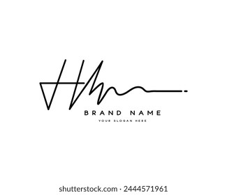 h h hh initial letter handwriting and signature logo