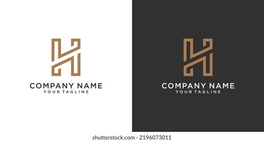 H or HH initial letter logo design concept.