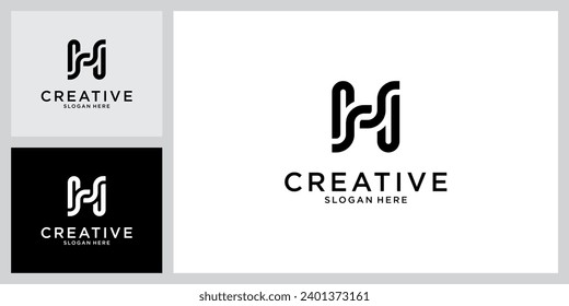 Concepto de diseño de logotipo de letras iniciales H o HH