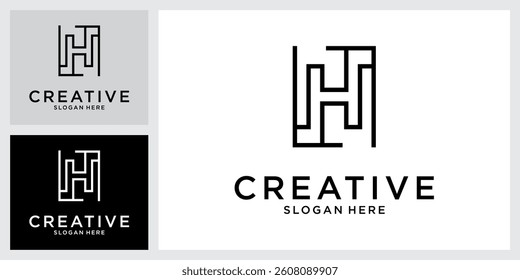 H or HH initial letter logo design vector concept