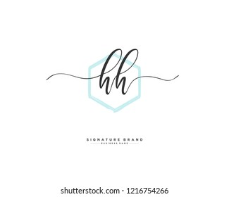 H H HH initial logo handwriting  template vector