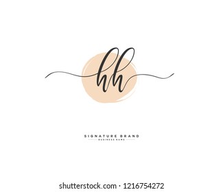 H H HH initial logo handwriting  template vector