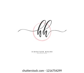 H H HH initial logo handwriting  template vector