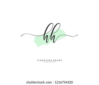 H H HH initial logo handwriting  template vector