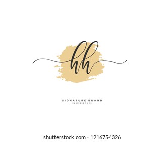 H H HH initial logo handwriting  template vector