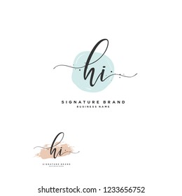 H I HI Initial logo template vector