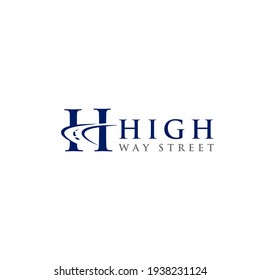 H High Way Street Logo Design Vector