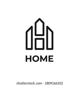 H home logo modern clean simple designs with black color and white background
