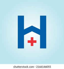 H hospital clinic Letter logo Design