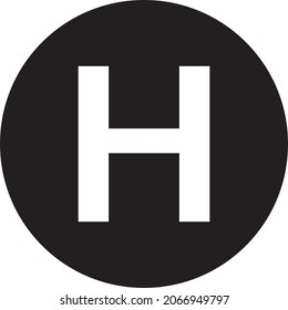 H Hospital Square Icon, Medical Clinic Sign