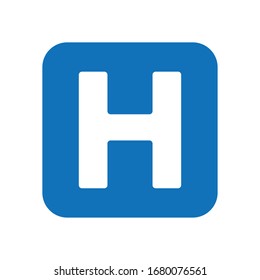 H Hospital Square Vector Flat Icon