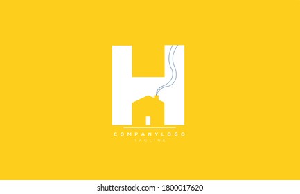 H house home initials monogram letter logo design