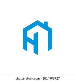 Signo vectorial de diseño del logotipo de la casa H