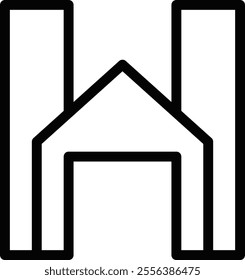 H house logo icon vector