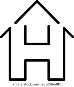 H house logo icon vector