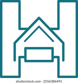 H house logo icon vector