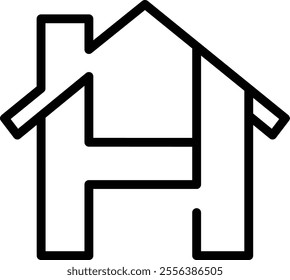 H house logo icon vector