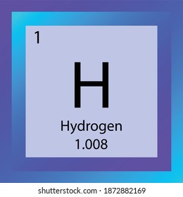 H Hydrogen Chemical Element Periodic Table. Single element vector illustration, Non Metals Element icon with molar mass and atomic number for laboratory, science or chemistry education