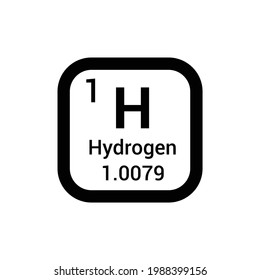 H Hydrogen Chemical Element Periodic Table