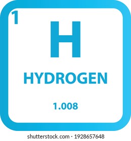 H Hydrogen Non reactive metal Chemical Element vector illustration diagram, with atomic number, mass and electron configuration. Simple outline flat hexagon design for education, lab, science class.
