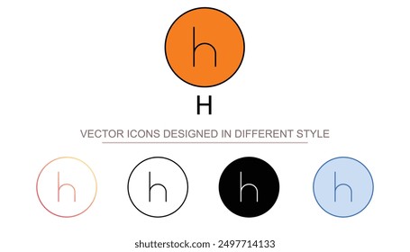 Diseño de icono H con fondo blanco Ilustración de stock