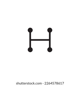 H icon. Simple style H company poster background symbol. H brand logo design element. H t-shirt printing. vector for sticker.