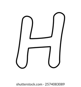 H icon with white background vector stock illustration