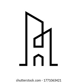 h initial building logo design vector symbol graphic idea creative