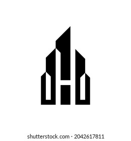 h plantilla de vector de diseño de logotipo de construcción inicial