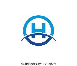 H Initial Circle Company Logo Blue Stock Vector (Royalty Free ...