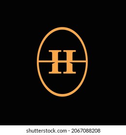 H initial circle logo vector image