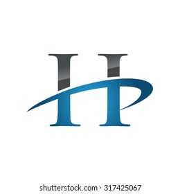 H initial company blue swoosh logo