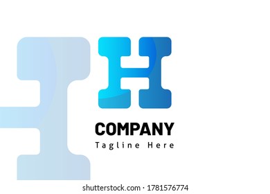 H plantilla inicial de logotipo de ilustración de martillo para construcción de iconos, inmobiliaria de desarrolladores, logotipo inicial, sistema de marca, kit de marketing y empresa constructora