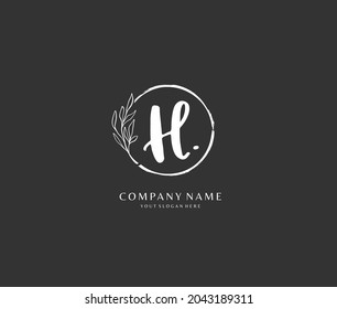 H Initial handwriting or handwritten logo for identity. Logo with signature and hand drawn style.