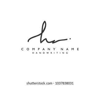 H A Initial handwriting logo