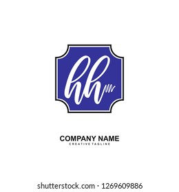 H H Initial Handwriting Logo Template Vector 
