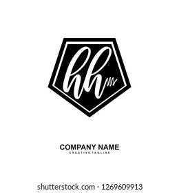 H H Initial Handwriting Logo Template Vector 