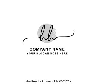 H H Initial Handwriting Logo Template