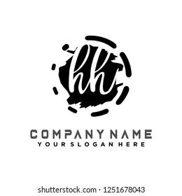 H H Initial handwriting logo vector