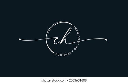 A H Initial handwriting signature logo, initial signature, elegant logo design
vector template.