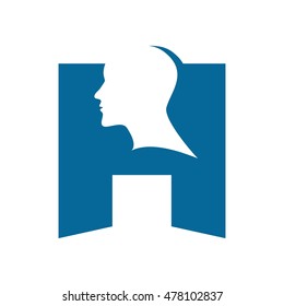 H Initial, Home Thinking Man Creative Design 