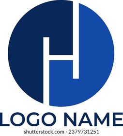 H initial letter circle logo icon