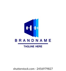 H Initial letter digital book logo design vector